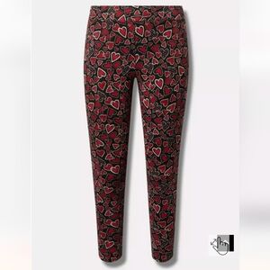 Torrid Full Length Premium Signa ture Leggings Black With Red Hearts 3x& 4x NWT